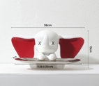 Tray elephant-red&white