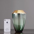 Grey green glass flower pot