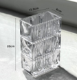 Square flower pot-white glass