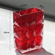 Square flower pot-red glass